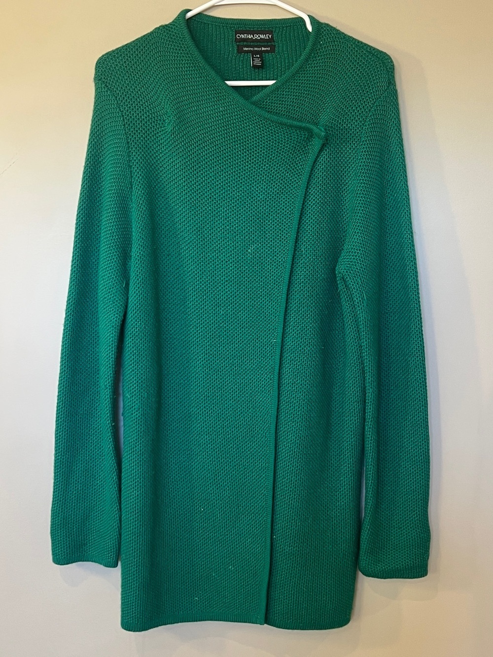 Cynthia Rowley Emerald Green Knit Asymmetric Cardigan